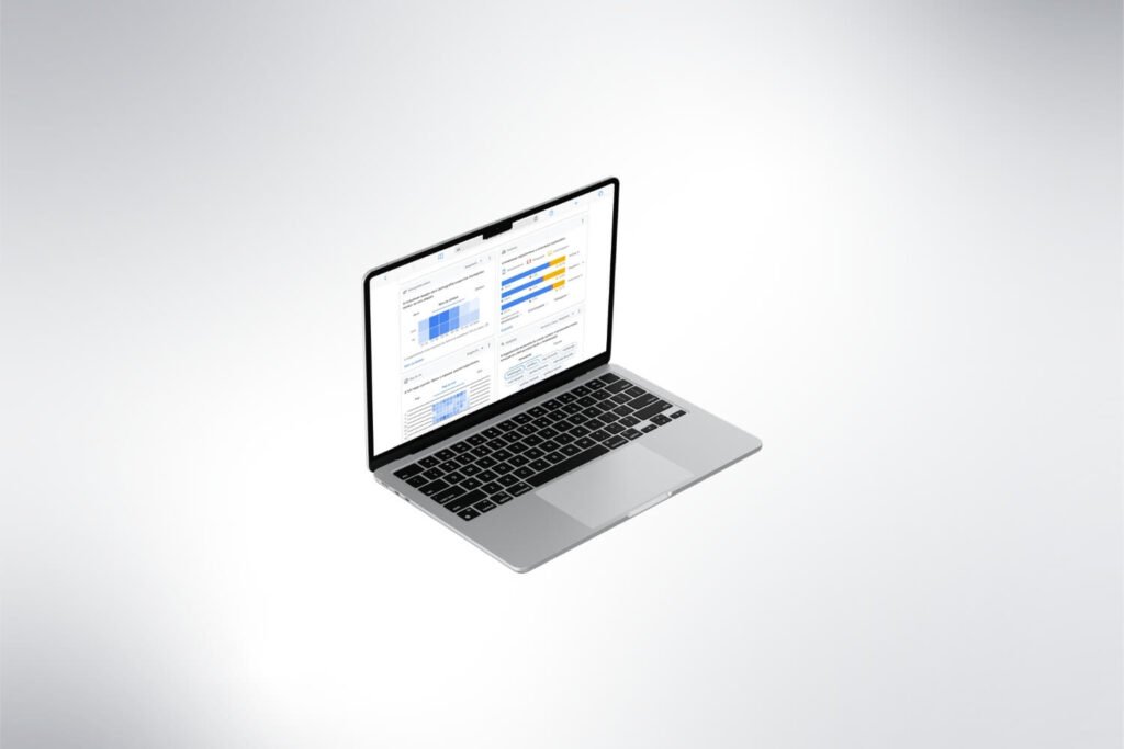 Laptop kijelzőn hirdetési kampányadatok